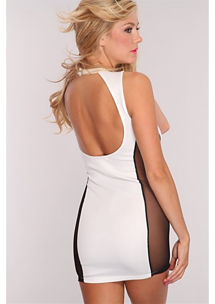 TP101218 Kontras Transparan Elbise modelleri