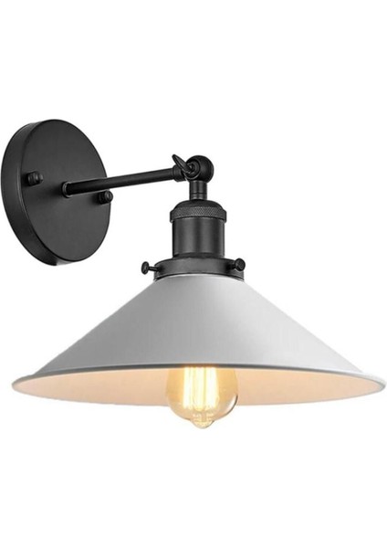 Retro Metal Dekoratif Beyaz Rustik Mafsallı Duvar Aplik