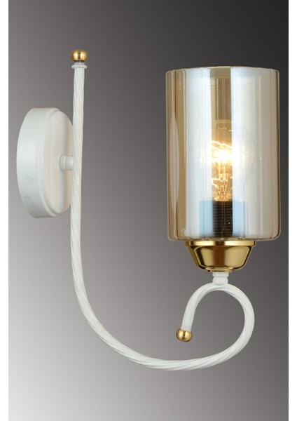 Beyaz Kule Silindir Camlı Modern Aplik fiyatları