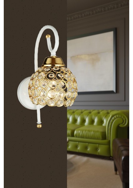 Beyaz Kule Kristal Aşağı Bakan Modern Aplik