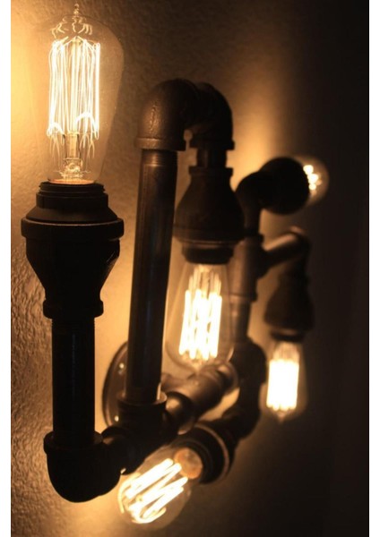 5 Başlıklı Endüstriyel Duvar Lambası Rustik Dekoratif Aplik Retro Duvar Apliği Dekor Avize fiyatları