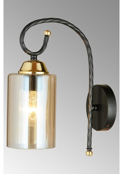 Siyah Kule Silindir Camlı Aşağı Bakan Modern Aplik fiyatları