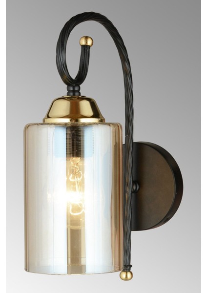 Siyah Kule Silindir Camlı Aşağı Bakan Modern Aplik fırsatları