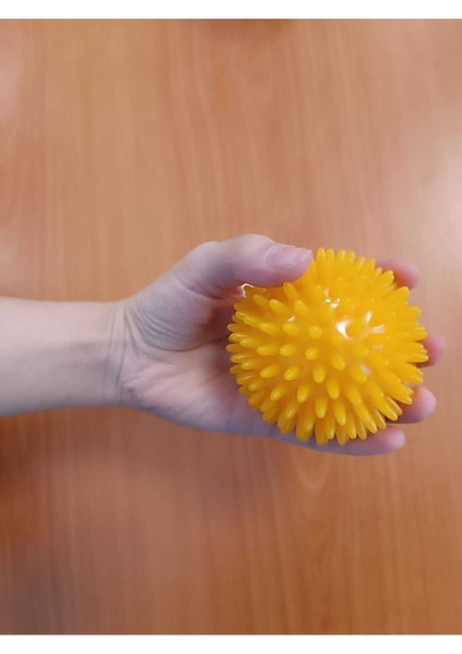 Yumuşak Dikenli Top, El Egzersizi ve Masaj İçin, Sarı, 8 cm modelleri
