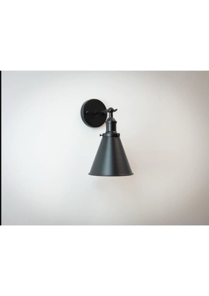 Retro1,rustik,vintage Siyah Mafsallı Hareketli Başlık 1XE27 Duylu Metal Duvar Aplik