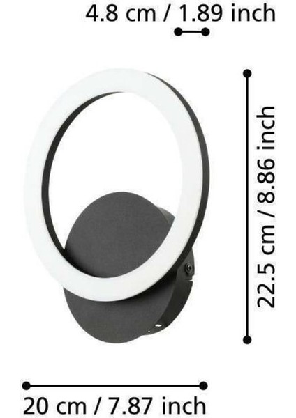 900324 Iç Mekan " Parrapos-Z " Siyah Renk Dökme Çelik LED Duvar Lambası IP20 Max: 12W En: 20 cm modelleri