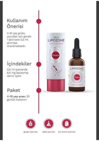 2li Lipozone Kids Lipozomal Çocuk Oral Damla Demir Takviyesi fiyatları