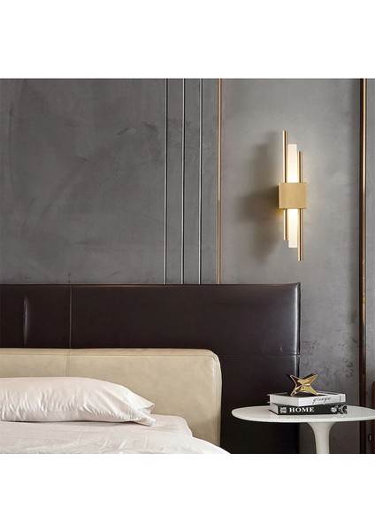 Eskitme GOLD-3000K Akrilikli Boru Duvar Lambası,led Aplik,modern Aydınlatma