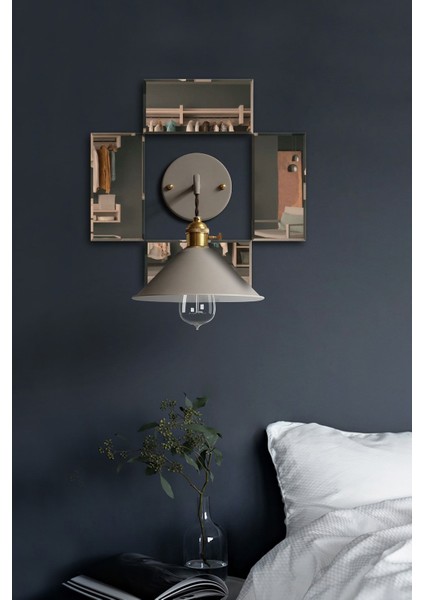 Aplik Aynası | Bronz Ayna | 4'lü Takım | 12,5cm x 25CM