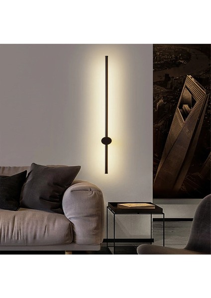 Duvar Aydınlatması,çubuk Aplik,lamba,modern LED 70 cm SIYAH-3000K
