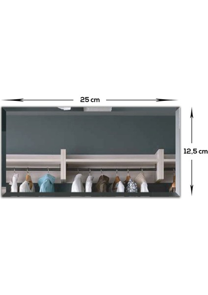 Aplik Aynası | Düz Ayna | 4'lü Takım | 12,5cm x 25CM fiyatları