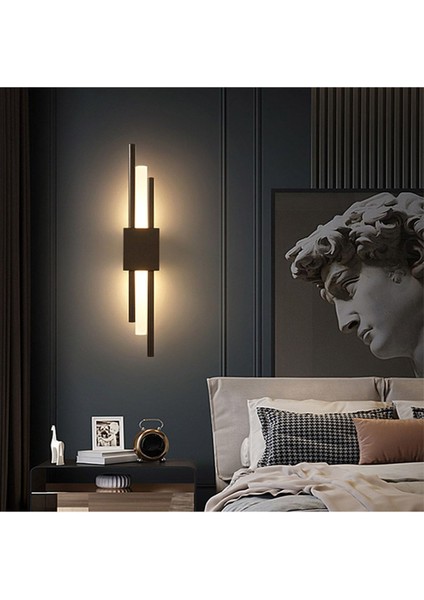 SIYAH-3000K Akrilikli Boru Duvar Lambası,led Aplik,modern Aydınlatma