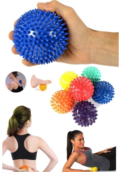 Profesyonel Fitness Cardio Pilates Büyük Boy 8 cm Dikenli Kas Duyu Uyarıcı Masaj Topu Spor Set