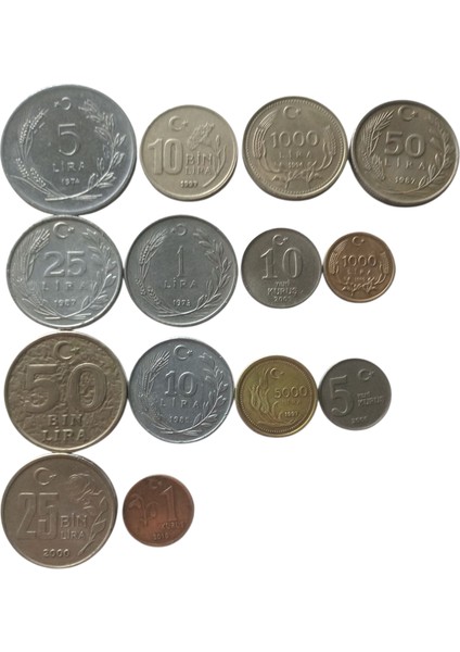 Yerli Madeni Para 15 Adet Koleksiyon Madeni Para Eski Para Hobi Hediye Antika 101