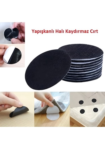 10 Adet Halı Kilim Koltuk Örtüsü Kaydırmaz Sabitleyici Cırt Yıkanabilir Kendinden Yapışkanlı Cırt