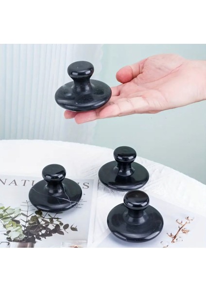 Doğal Mantar Masaj Taşı, Bazalt Volkanik, Tüm Vücut Spa ve Güzellik Bakımı Siyah indirimleri