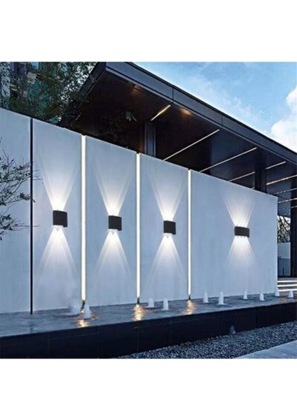 U2 Uranüs Siyah Kasa 10 W. Gün Işığı Dekoratif Çift Yönlü Iç ve Dış Mekan Bahçe Balkon Teras Aplik