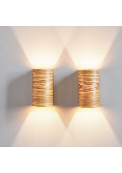 Bombe Kenarlı Yansıtma Tasarımlı Çift Yönlü Ahşap Salon Duvar Aplik Avize - Gu 10 Duy fırsatları