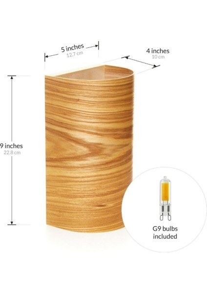 Bombe Kenarlı Yansıtma Tasarımlı Çift Yönlü Ahşap Salon Duvar Aplik Avize - Gu 10 Duy