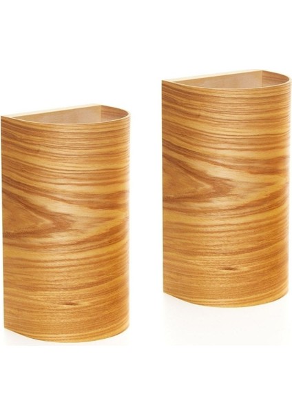 Bombe Kenarlı Yansıtma Tasarımlı Çift Yönlü Ahşap Salon Duvar Aplik Avize - Gu 10 Duy