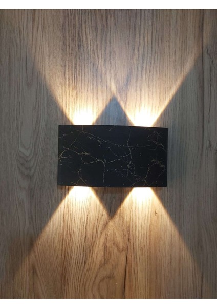 U2 Uranüs Mermer Desen Kasa 6 Watt (10 Watt Eşdeğer) Gün Işığı Ledli Çift Yönlü Iç - Dış Mekan Apli