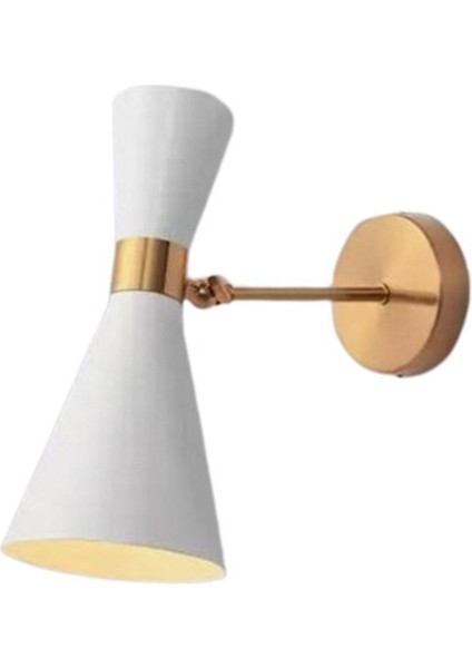 Retro Metal Rustik Hareketli Dekoratif Beyaz Vintage Duvar Aplik