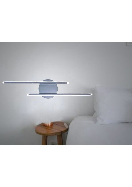 Asya Modern Tasarım Antrasit Renk Gün Işığı Ledli Banyo - Mutfak - Salon LED Duvar 2 Li Aplik fiyatları