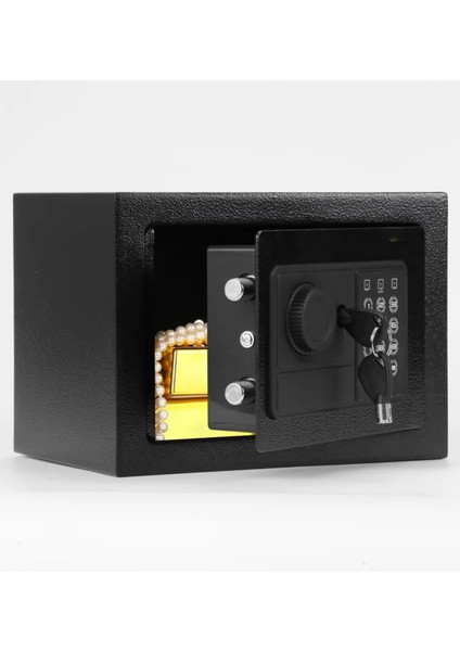 Çelik Elektronik Şifreli ve 2 Anahtarlı Silah Para Değerli Eşya Ofis Ev Otel Kasası Mini Boy fiyatları