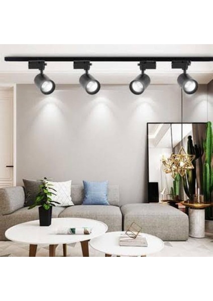 Ray Spot 4 Lü Set Si?yah Kasa Beyaz Işik 1 M Si?yah Ray