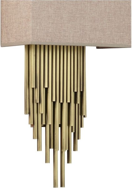 Straordinario Modern Tasarım Metal ve Kumaş Aplik 85CM Sarı fiyatları