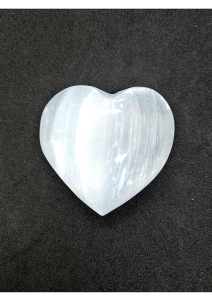 Sertifikalı Selenit Doğal Taş Masaj Kalp Figürlü