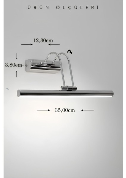 Krom Beyaz Işık Banyo Duvar Ayna Tablo Aydınlatması Flüt Aplik Kuğu Aplik Ledli Aplik