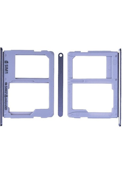 Samsung Galaxy A7 A710 (2016) Sim Hafıza Kart Kapağı-Füme