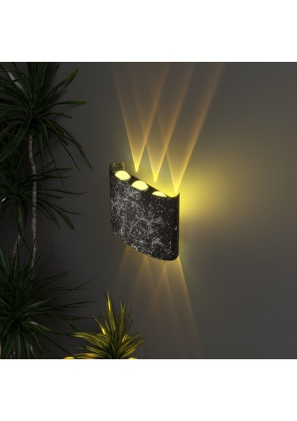 Uranüs Mermer Desen Kasa Amber Işık Ledli Dekoratif Işık Süzmeli Iç Dış Mekan Modern Aplik modelleri