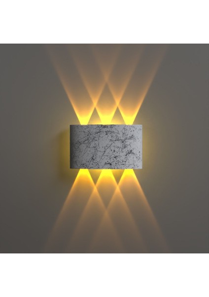 Uranüs Mermer Desen Kasa Amber Işık Ledli Dekoratif Işık Süzmeli Iç Dış Mekan Lüks Modern Aplik