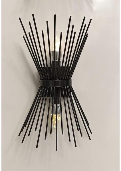 Metal Siyah Kirpi Duvar Aplik - Tek Adet Fiyatıdır