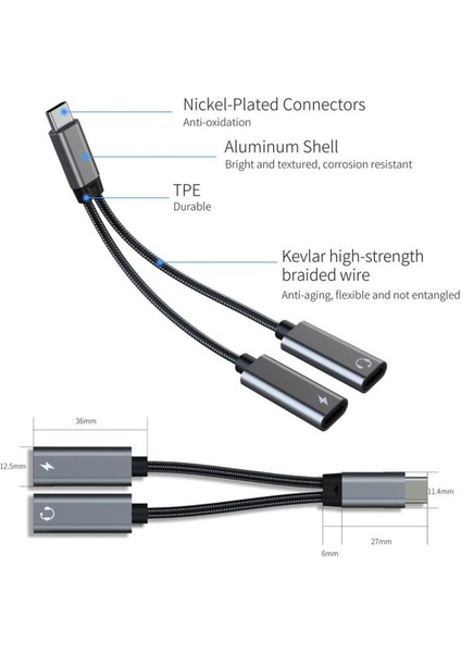 iPhone 15 Pro 15 Plus 15 Pro Max 16 16 Pro 16 Pro Max Uyumlu Type-C Kulaklık Çevirici Dönüştürücü Bluetooth Gerektirmez