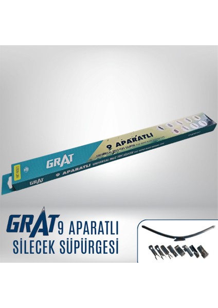 Unıversal Silecek Süpürgesi / 9 Aparatlı Muz Tipi Silecek 400MM (40CM)