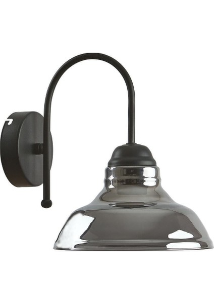 Dilberay Retro Rustik Cafe Mutfak Salon Siyah Renk Füme Camlı Aplik