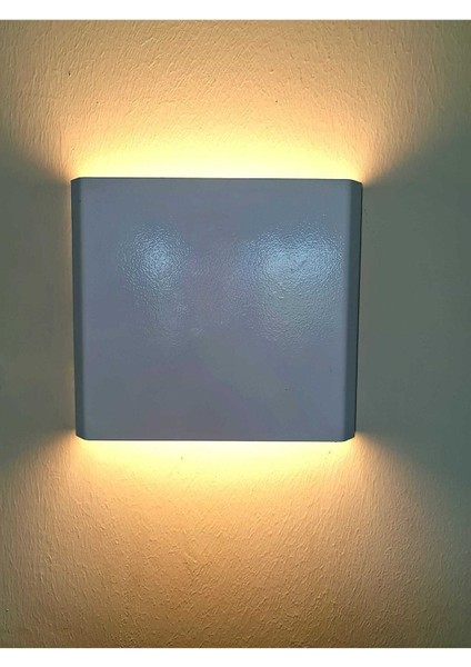 Dekoratif Çift Yönlü Duvar Aplik - 4W - Beyaz Kasa - 19X17CM - (6500K Beyaz Işık) fiyatları