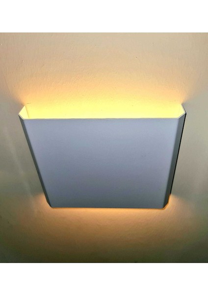 Dekoratif Çift Yönlü Duvar Aplik - 4W - Beyaz Kasa - 19X17CM - (6500K Beyaz Işık) fırsatları