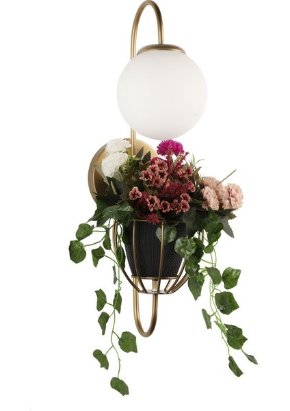 Tiran Saksılıklı Aplik Eskitme Beyaz Cam modelleri