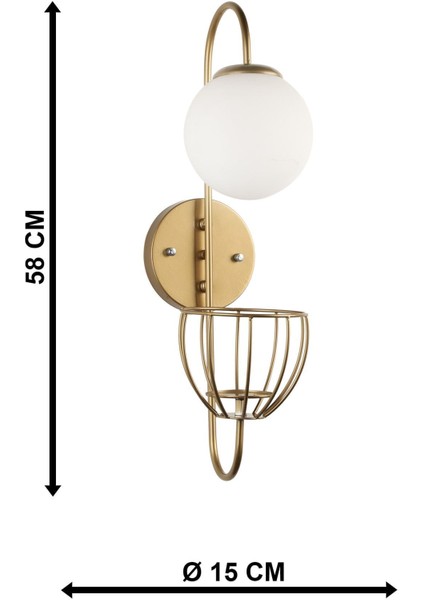 Tiran Saksılıklı Aplik Eskitme Beyaz Cam indirimleri