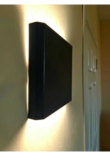 Dekoratif Çift Yönlü Duvar Aplik - 4W - Siyah Kasa - 19X17CM (3000K Gün Işığı) fiyatları