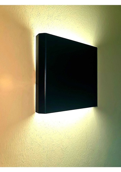 Dekoratif Çift Yönlü Duvar Aplik - 4W - Siyah Kasa - 19X17CM (3000K Gün Işığı) fırsatları