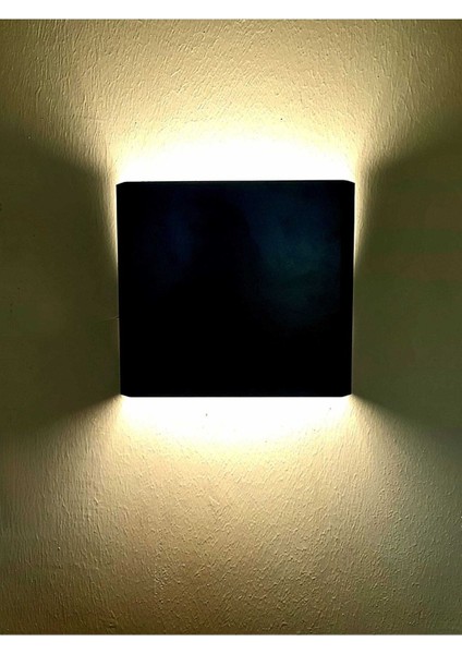 Dekoratif Çift Yönlü Duvar Aplik - 4W - Siyah Kasa - 19X17CM (3000K Gün Işığı) indirimleri