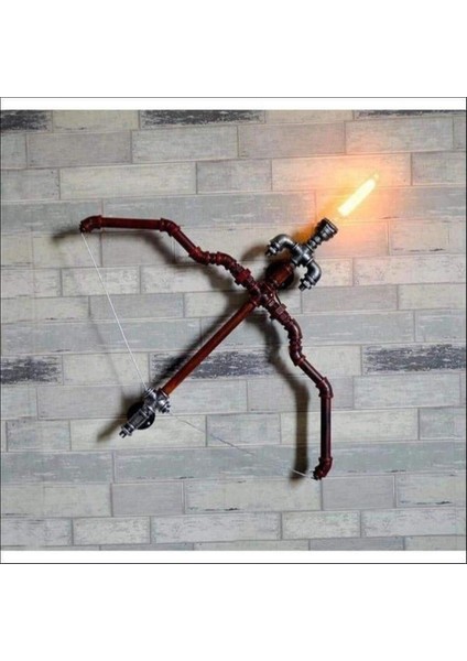 Rustik Aplik Vintage El Yapımı Ok ve Yay Endüstriyel Lamba, Diriliş Ok Yay Duvar Apliği Dekoratif L modelleri