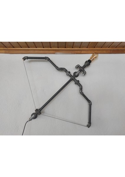 Rustik Aplik Vintage El Yapımı Ok ve Yay Endüstriyel Lamba, Diriliş Ok Yay Duvar Apliği Dekoratif L indirimleri