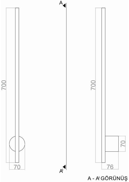 Duvar Aplik Çubuk Rods Series 70CM Sabit indirimleri