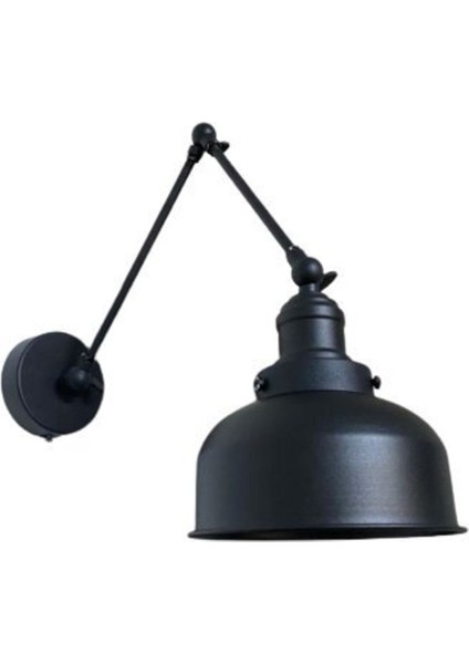 Metal Dekoratif Akrobatik Rustik Siyah Mafsallı Duvar Aplik